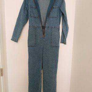 Denim Jumpsuit Zip Up By Wild Fable Size XS Preowned in VCG Party Casual Work. 2